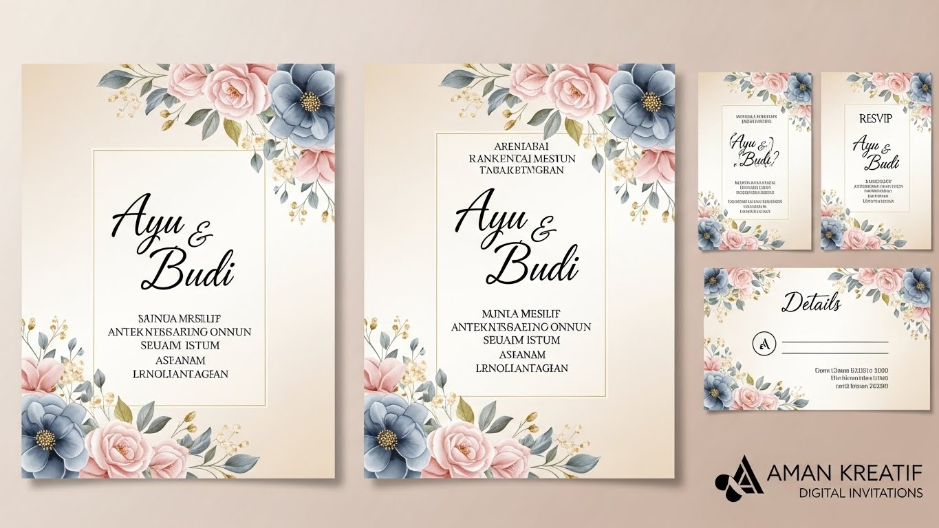 Undangan pernikahan digital animated dengan video pendek pasangan