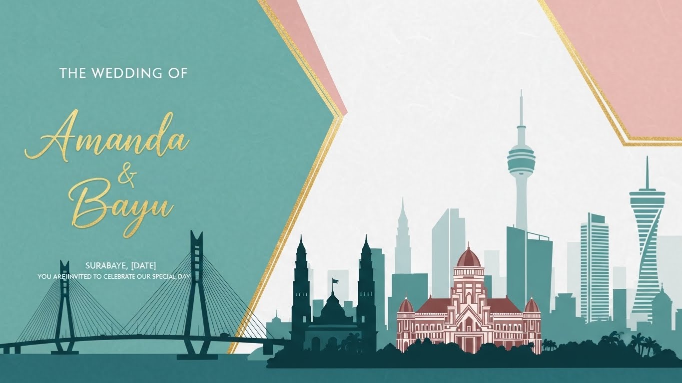 Undangan online dengan frame bunga liar, tampil manis di smartphone & desktop