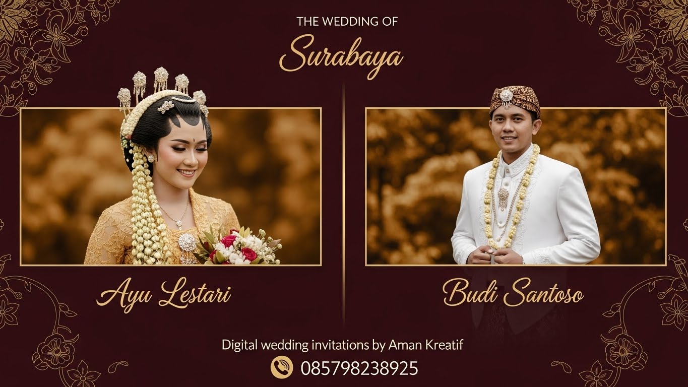 Undangan minimalis dengan font modern dan garis tipis