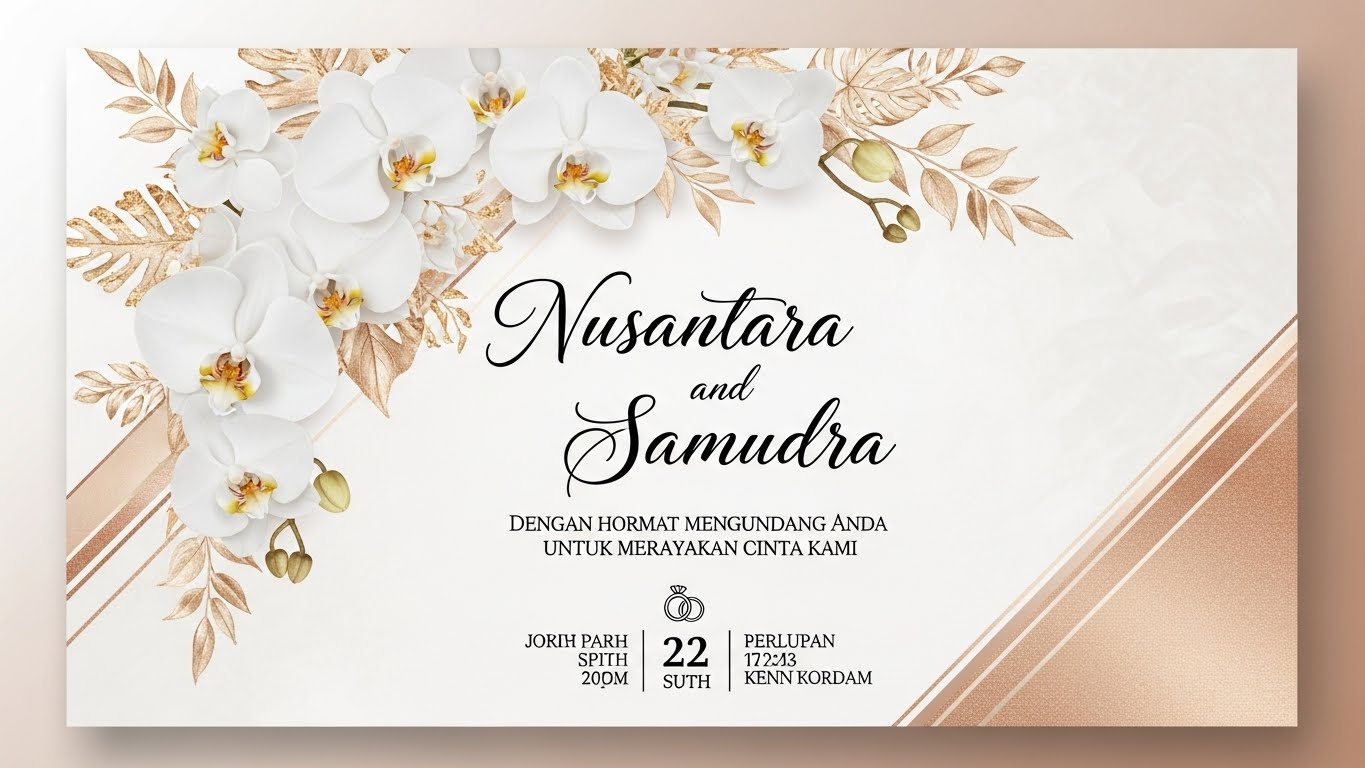 Undangan Pernikahan Klasik dengan Emas dan Marmer