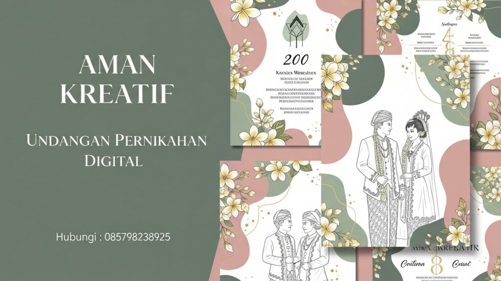 Undangan Pernikahan Digital Adat Jawa oleh Aman Kreatif – Desain Batik & Bunga Plumeria Elegan