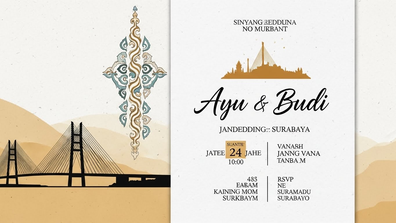 Undangan dengan QR code terintegrasi di bagian bawah.