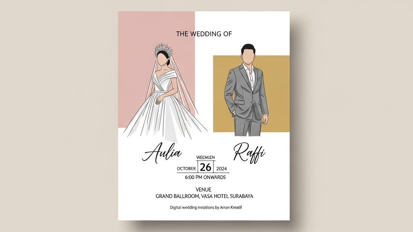 Undangan Pernikahan Tema Pantai dengan Pasir & Laut Biru