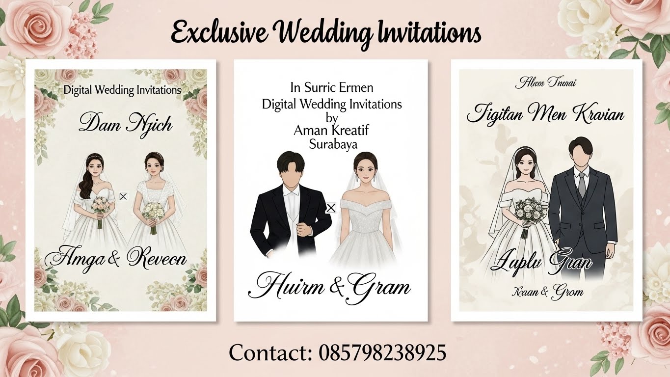 Contoh undangan digital dengan nama pasangan Biag HInti & Guldng