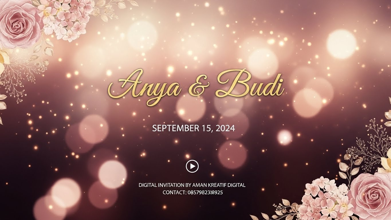  Tampilan desktop & mobile undangan dengan tema pastel floral