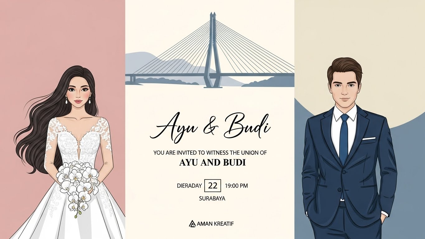 Undangan Pernikahan Tema Garden Party dengan Bunga & kupu-kupu