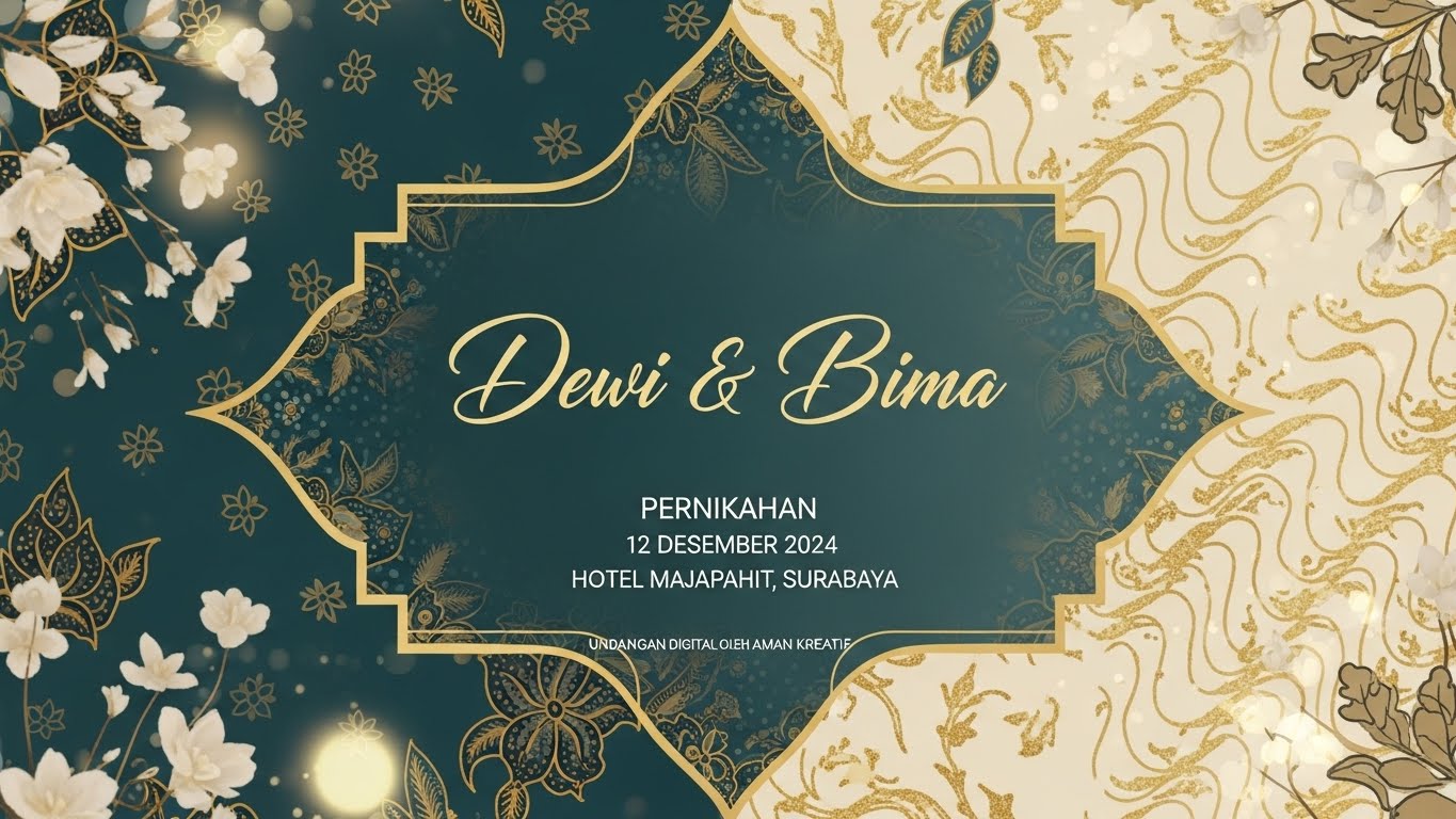 Undangan pernikahan digital interaktif dengan animasi lembut dan tombol RSVP