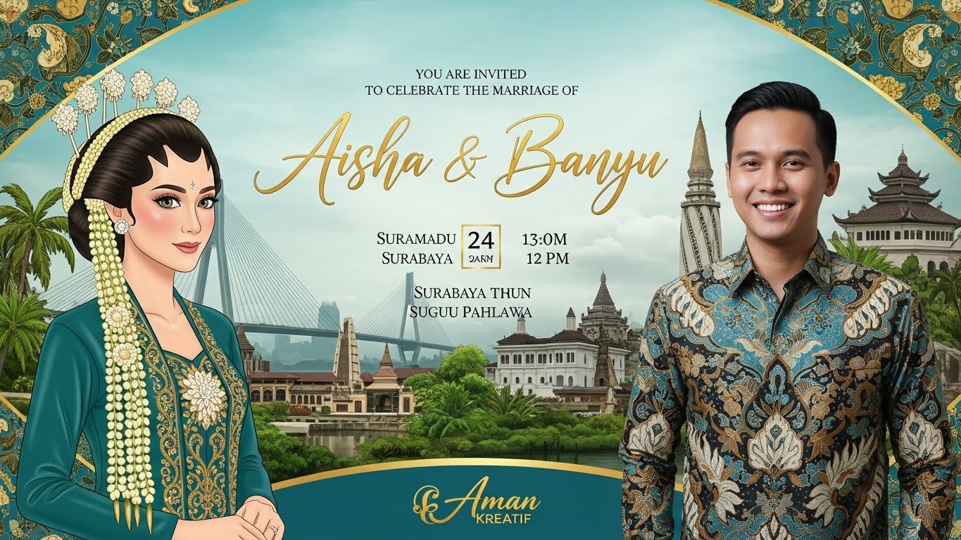 Undangan Pernikahan Tema Watercolor dengan Sentuhan Seni Tangan