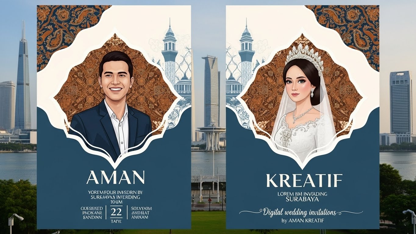 Undangan Pernikahan Tema Love Letter dengan Surat Cinta & Stamp